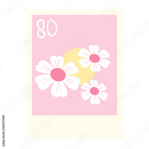 Postage Stamp Vintage Flower
