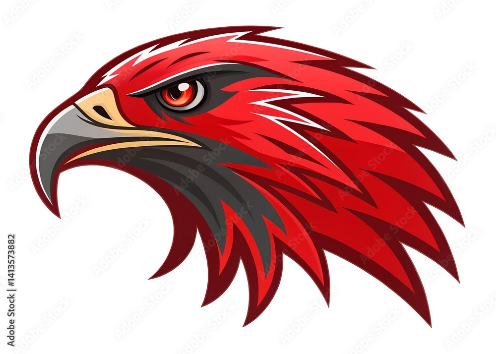 Crimson Eagle Portrait: A powerful and regal crimson eagle, exuding strength and focus, is presented in a vibrant and detailed portrait. Crimson Eagle Portrait: A powerful and regal crimson eagle, exuding strength and focus, is presented in a vibrant and detailed portrait.