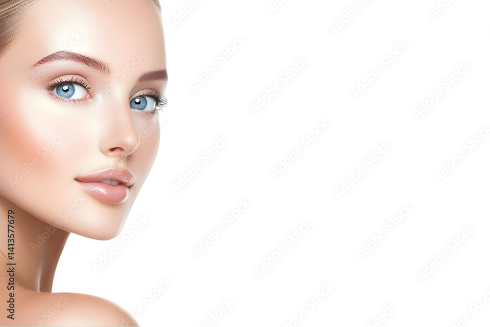 Photo of a Beautiful Woman with Blue Eyes on Transparent Background Photo of a Beautiful Woman with Blue Eyes on Transparent Background