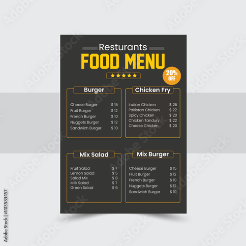 Stylish Restaurant Menu Template | Customizable Food and Drink Menu for Dining
