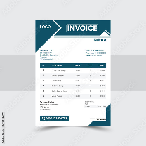 Clean and Simple Invoice Template | Professional Billing Design for Businesses
