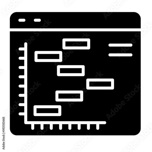 Gantt Chart  Icon Element For Design