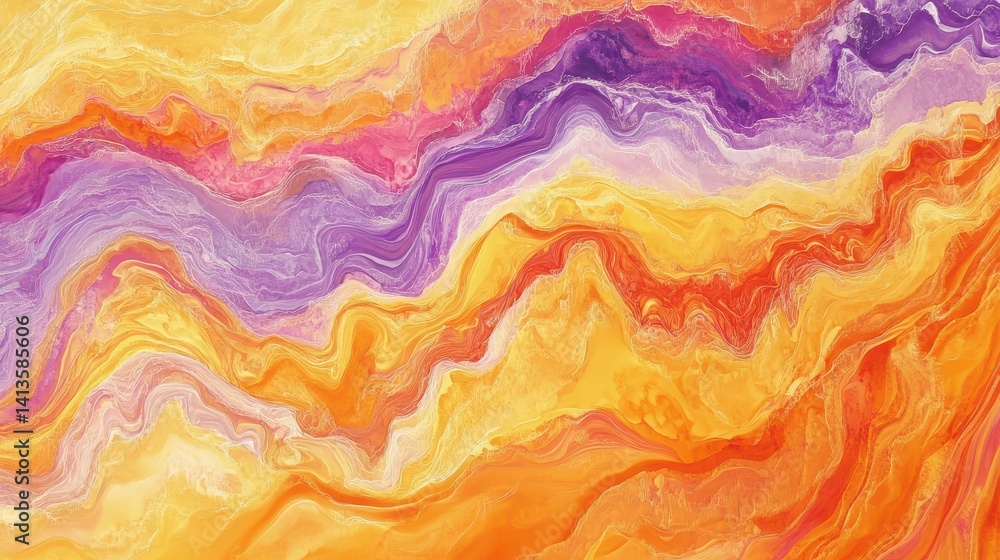 Fototapeta premium Vibrant, flowing abstract artwork with blended colors.