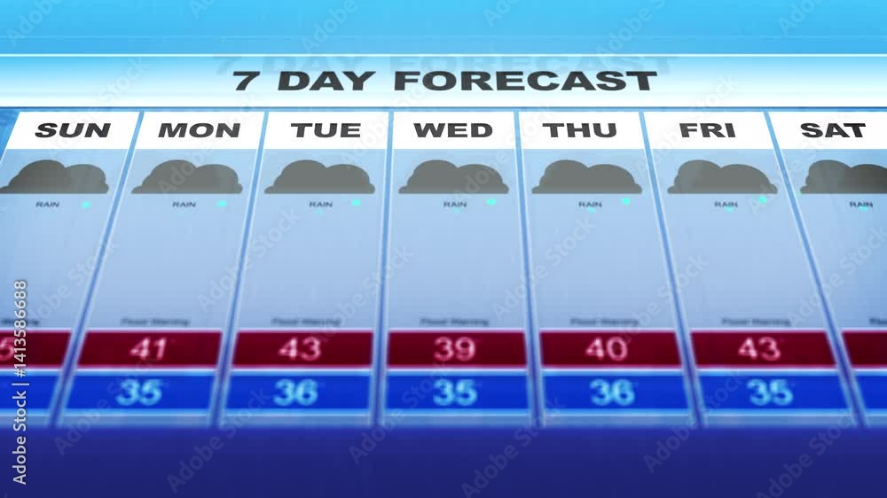 A Modern Weather Forecast Animation - Flood or Rain Weather. A Modern Weather Forecast Animation - Flood or Rain Weather.