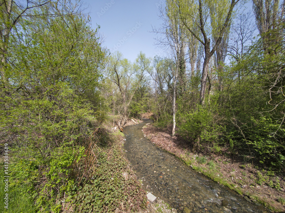 Spring Landscape of South Park in city of Sofia, Bulgaria