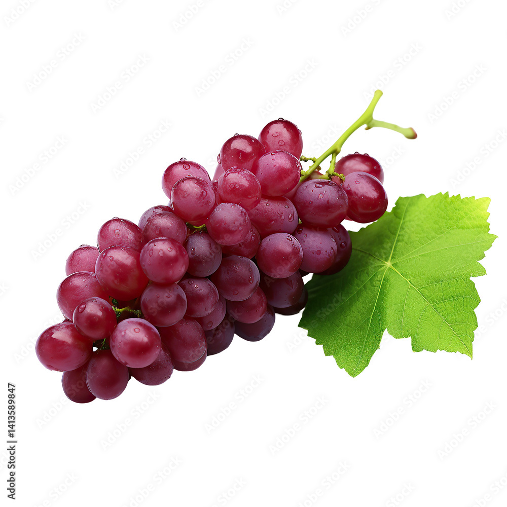 Fototapeta premium Ruby Roman Grapes on transparent background