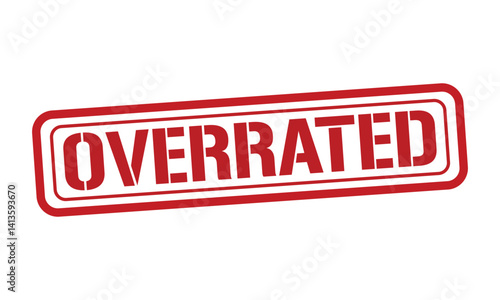 Photos OVERRATED red stamp text vector, rubber stamp