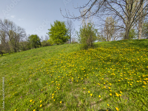 Spring Landscape of South Park in city of Sofia, Bulgaria
