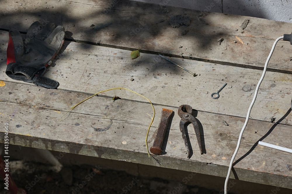 Work bench with some tools