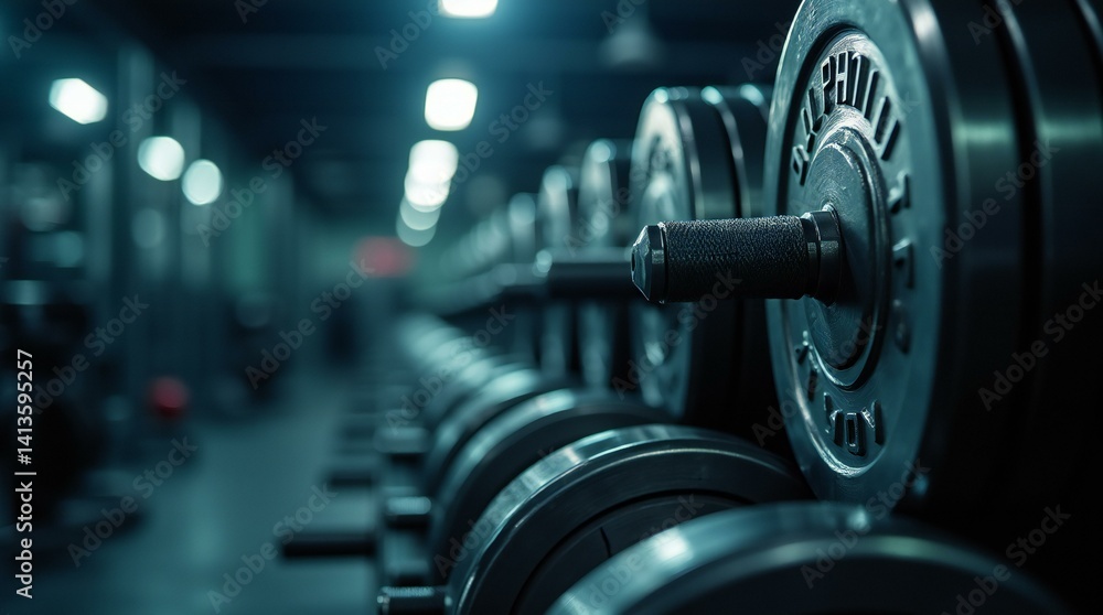 Fototapeta premium Close-up of Dumbbells in Gym.