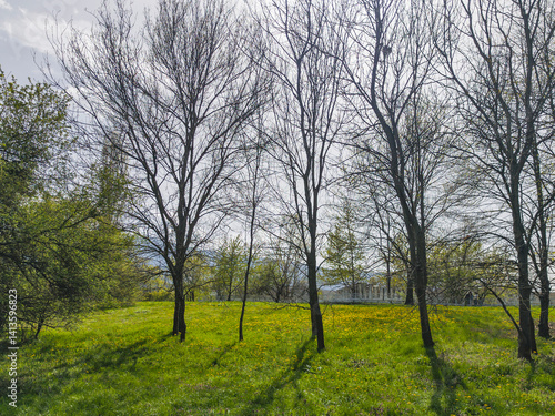 Spring Landscape of South Park in city of Sofia, Bulgaria