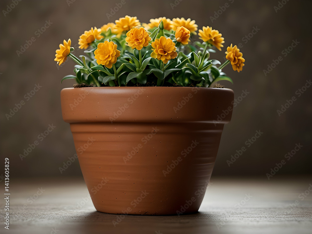 Isolated Flower Pot with Smooth Terracotta Surface and Defined Rim Isolated Flower Pot with Smooth Terracotta Surface and Defined Rim