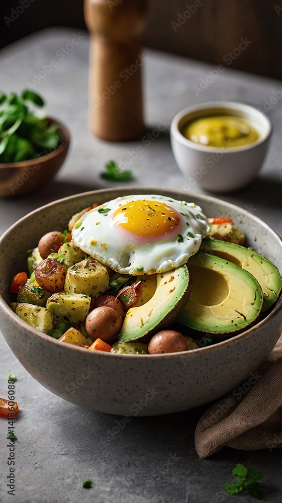 Avocado Potato Breakfast Hash Bowl with Toast Avocado Potato Breakfast Hash Bowl with Toast