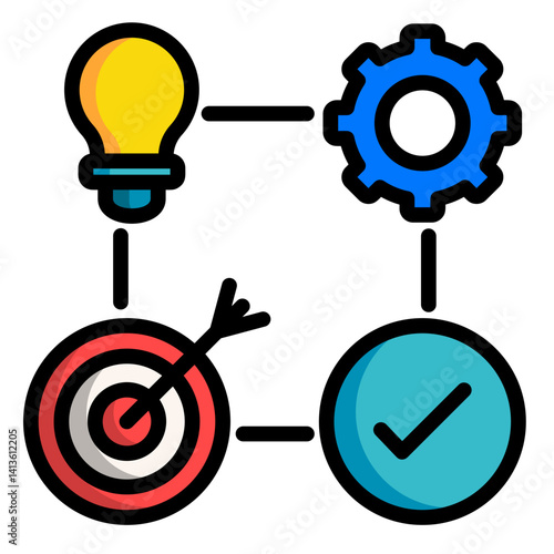Pdca Cycle  Icon Element For Design
