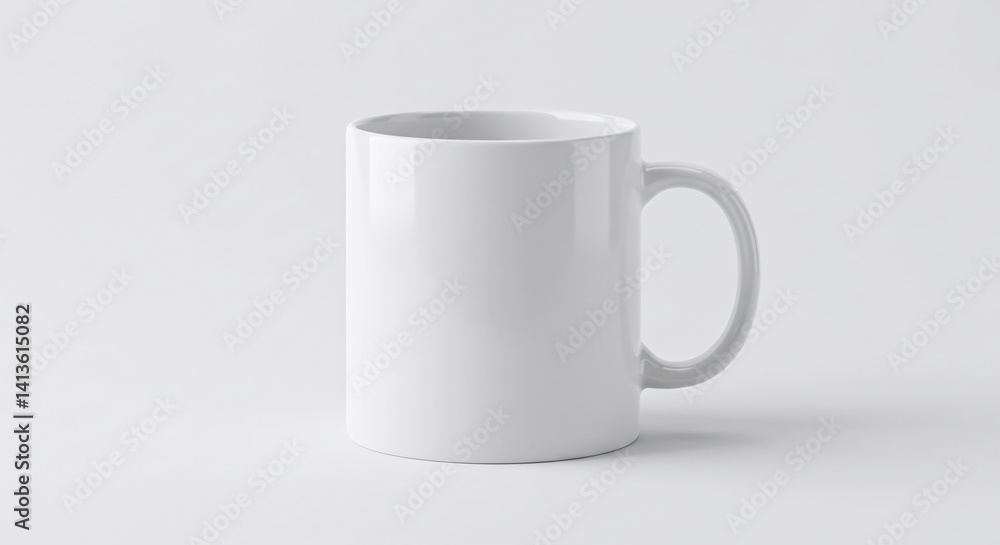 Empty coffee mug mockup on a bright white background, clear and easy to visualize, ideal for product photography Empty coffee mug mockup on a bright white background, clear and easy to visualize, ideal for product photography