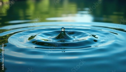 Wallpaper Mural Serene lake scene with clear water drop and circular waves, landscape, outdoor, peaceful Torontodigital.ca