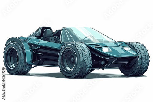 Innovative 3D Car Design Illustration for Modern Off-Road Sport Utility and Racing Vehicles