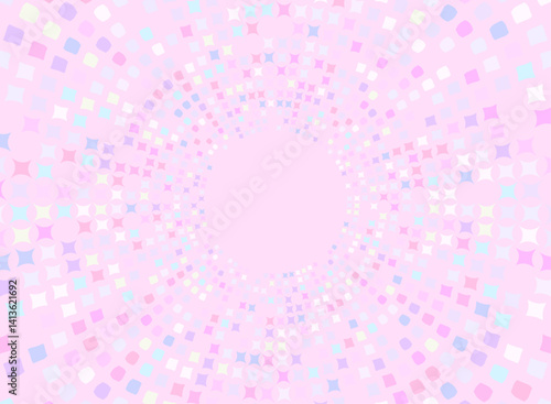 広がるカラフルなタイルの可愛いフレーム背景