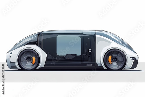 Futuristic Car Concept Vehicle: Innovation in Electric and Autonomous Urban Transport Design