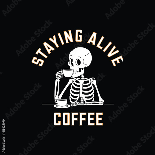 Skull Vector and Typography T-Shirt Design for Bold Street wear Style