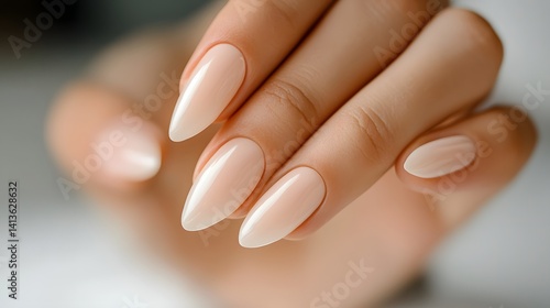 Wallpaper Mural Manicured hands with nude nail polish Torontodigital.ca