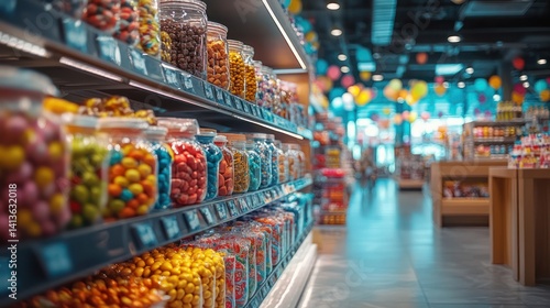Wallpaper Mural Colorful candies displayed in store aisle Torontodigital.ca