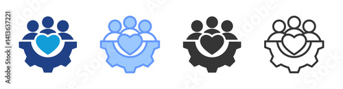 Employee Engagement icon set multiple style collection