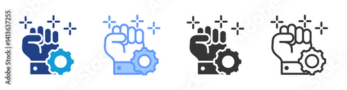 Motivation icon set multiple style collection