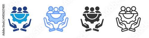 Support icon set multiple style collection
