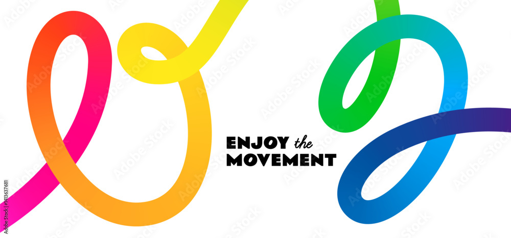 Naklejka premium Abstract Color Gradient Wave Shape on a White Background. Vector Pattern with a Rainbow Ribbon. Dynamic Line Pattern. Wavy Color Graphic.