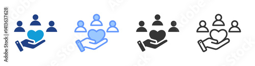 Empathy icon set multiple style collection