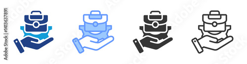 Job Management icon set multiple style collection