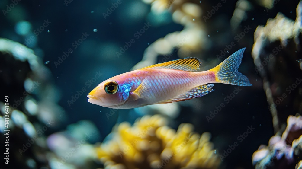 Majestic Cichlid: A Colorful Underwater Jewel in Its Natural Habitat Majestic Cichlid: A Colorful Underwater Jewel in Its Natural Habitat