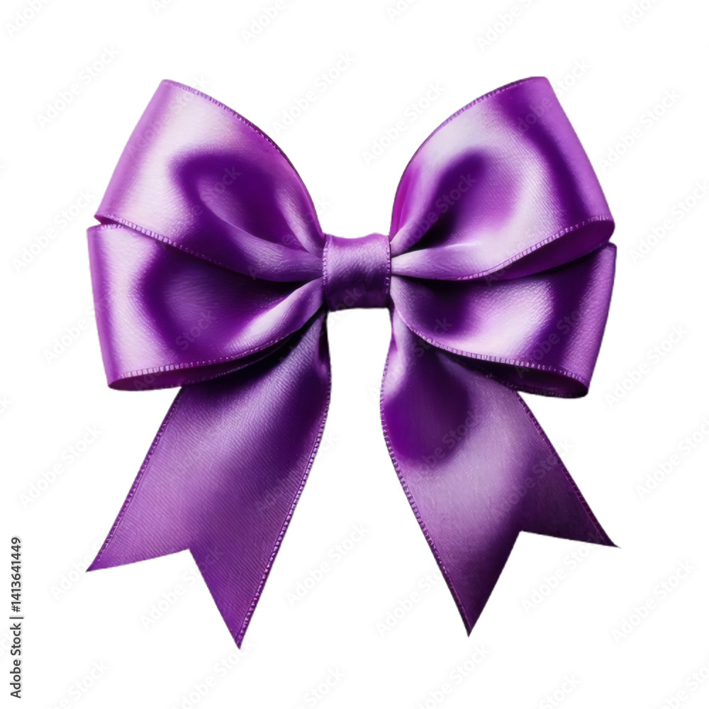 Cut out, isolated satin violet bow on a transparent background. For gifts, fashion, and elegant decorations Cut out, isolated satin violet bow on a transparent background. For gifts, fashion, and elegant decorations