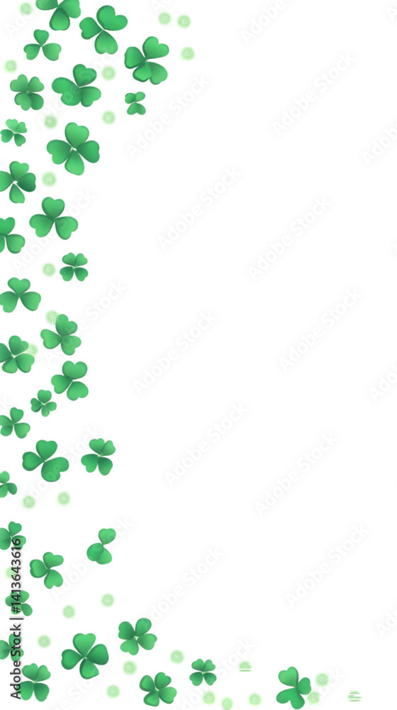 Green Clovers Illustration On Transparent Background for St Patricks Day Green Clovers Illustration On Transparent Background for St Patricks Day