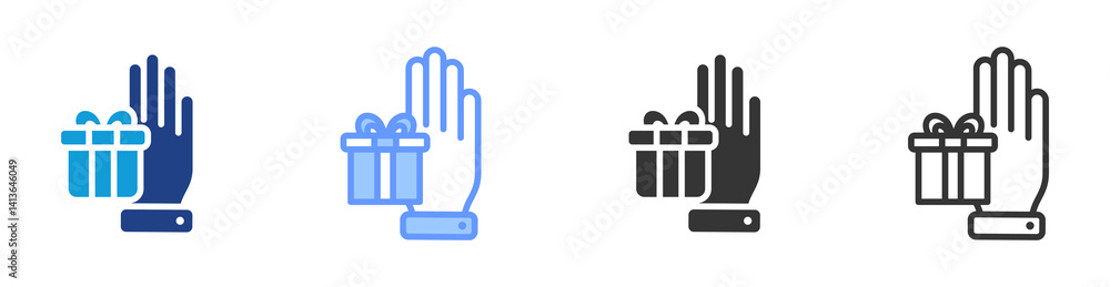 Fototapeta premium Gifts icon set multiple style collection