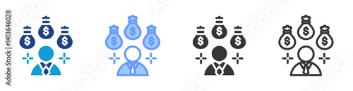 Monetary Incentives icon set multiple style collection