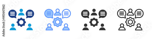 Stakeholder Feedback icon set multiple style collection