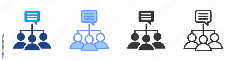 Team Discussion icon set multiple style collection Team Discussion icon set multiple style collection