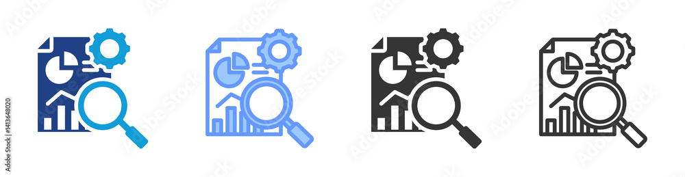 Data Analytics icon set multiple style collection Data Analytics icon set multiple style collection