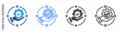 Decision Making Process icon set multiple style collection