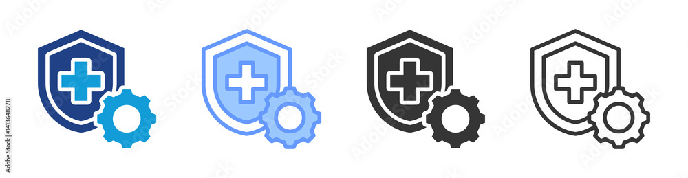 Health And Safety Practices icon set multiple style collection Health And Safety Practices icon set multiple style collection