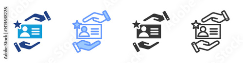 Customer Loyalty Programs icon set multiple style collection