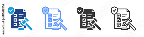 Regulatory Compliance icon set multiple style collection