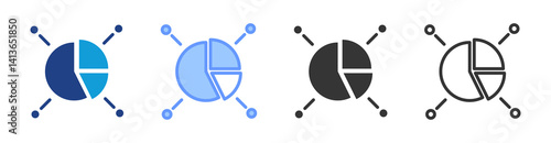 Market Share icon set multiple style collection