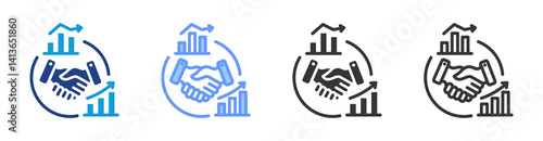 Acquisition icon set multiple style collection