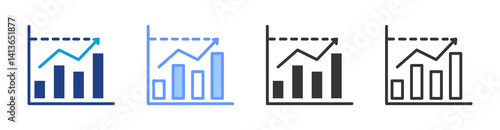 Sales Volume icon set multiple style collection