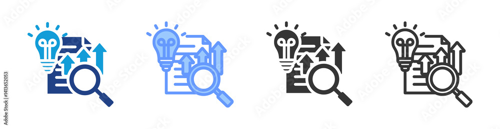 Business Research icon set multiple style collection Business Research icon set multiple style collection