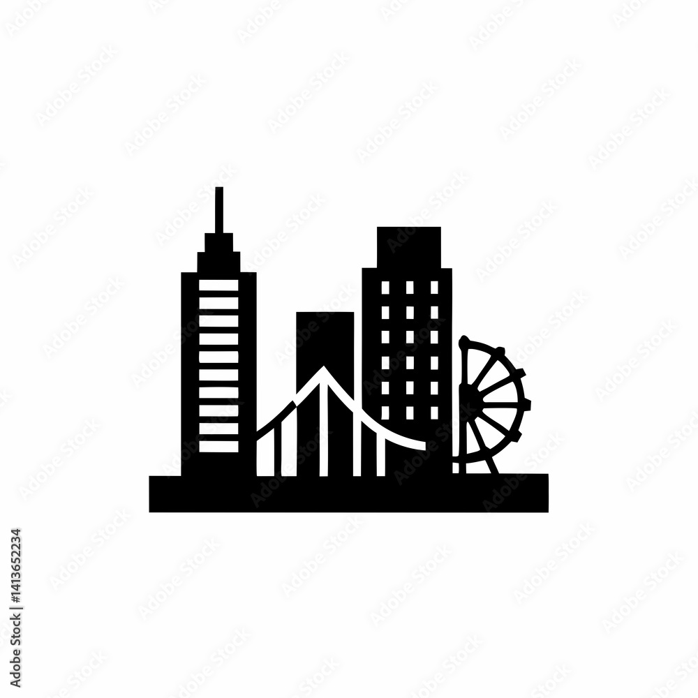 Obraz premium creative details Cityscape Icon Vector Illustration