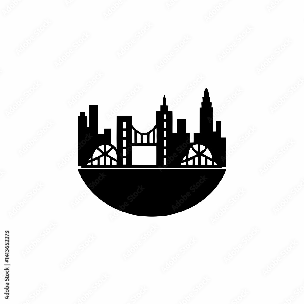 Fototapeta premium creative details Cityscape Icon Vector Illustration